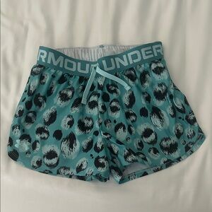 Under Armour Youth Medium Teal Leopard Print Shorts